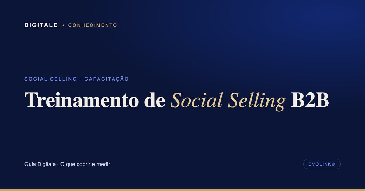 Capa editorial: Treinamento de Social Selling B2B, por Digitale