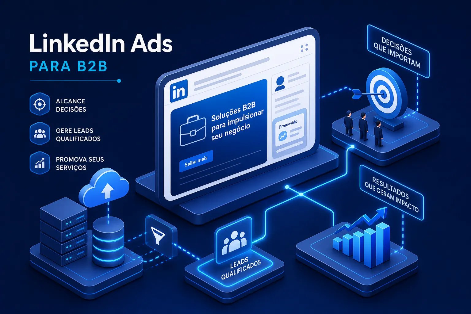 Capa editorial: Como usar anúncios pagos no LinkedIn para promover serviços B2B, por Digitale