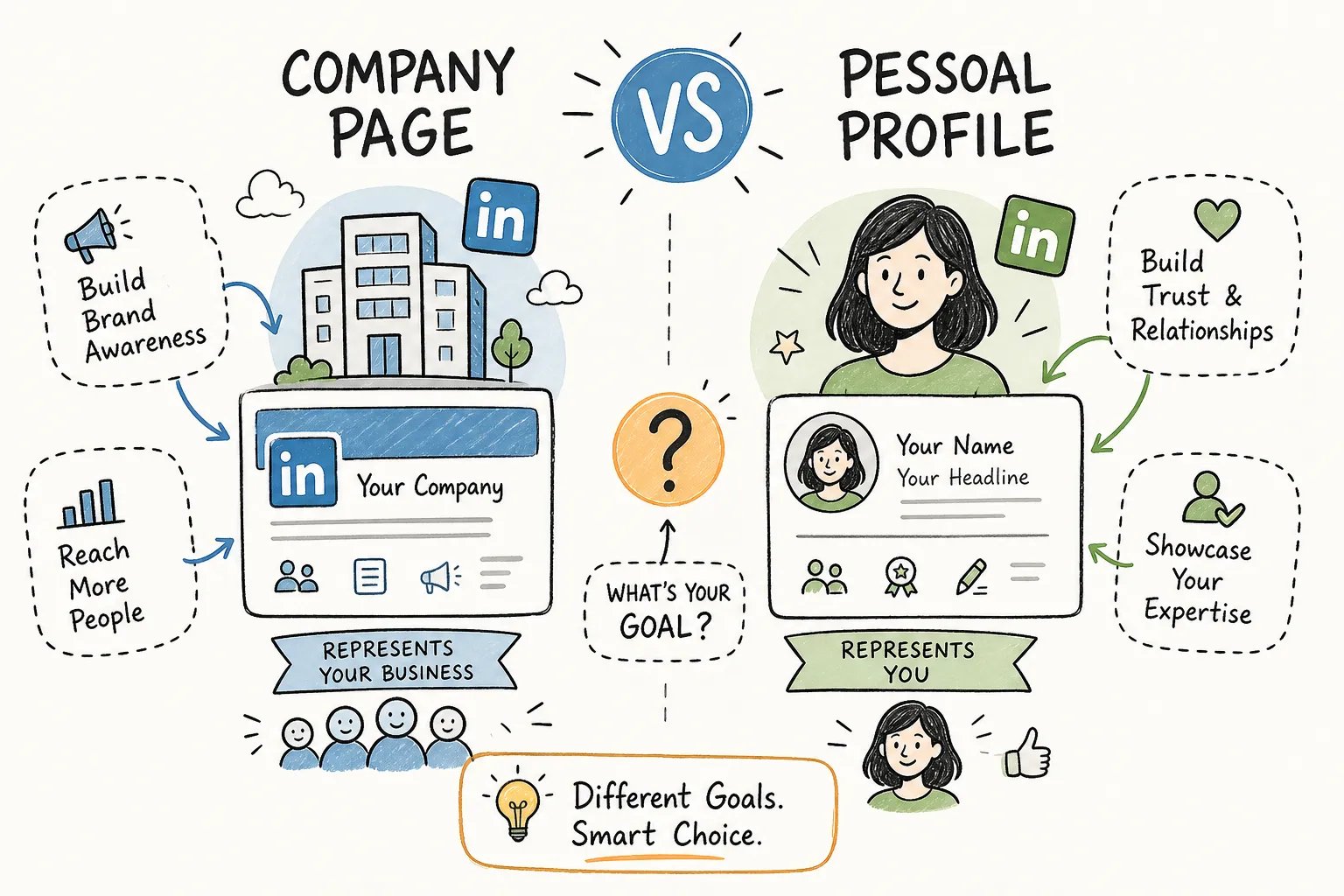 Company Page vs Perfil Pessoal no LinkedIn: qual usar na sua estratégia B2B