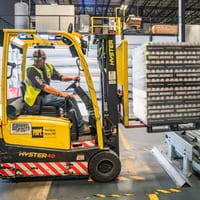 person using forklift