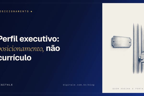 Gravura de uma placa de porta executiva sobre painel de papel, capa do guia de perfil LinkedIn executivo