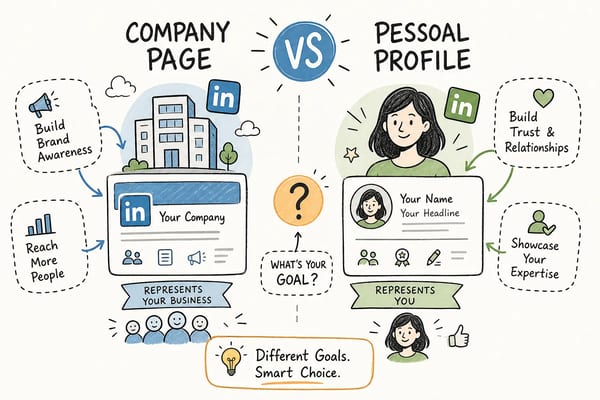 Company Page vs Perfil Pessoal no LinkedIn: qual usar na sua estratégia B2B