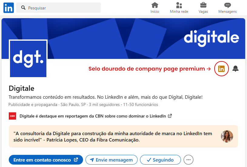 Agência 100% LinkedIn no Brasil | Digitale | LinkedIn Premium para Company Pages: vale a pena assinar? LinkedIn Premium para Company Pages: vale a pena assinar?